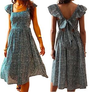Banana Republic Factory Cotton Tie Back Midi Dress Size Medium